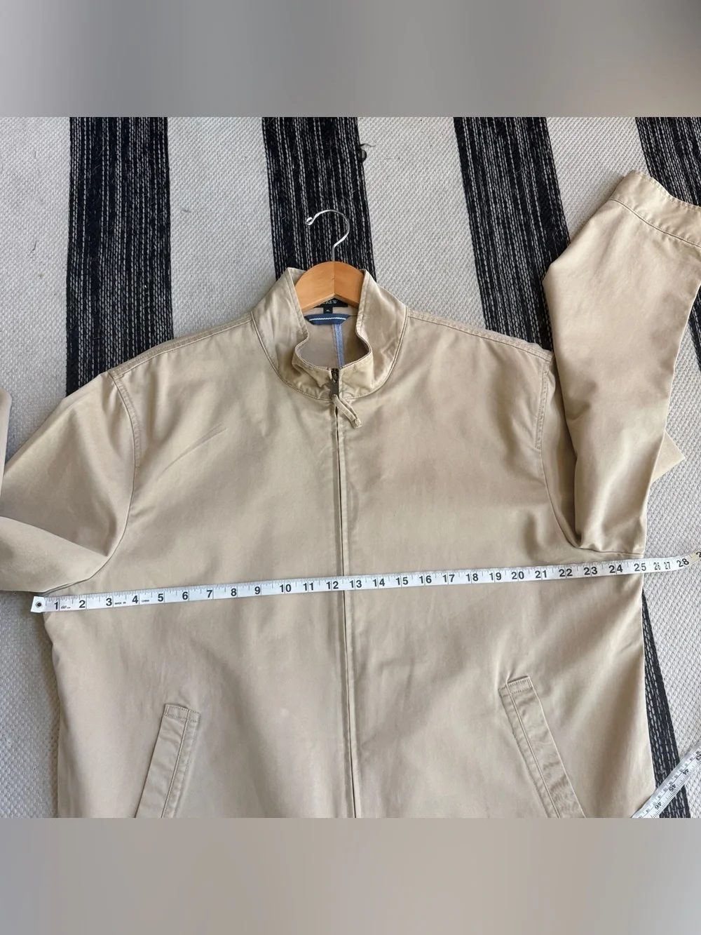 J. Crew Men's Tan Lightweight Zip Harrington Jacket in Cotton Twill Size XL